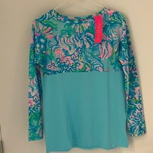 Lilly Pulitzer Finn Top - Blue Aqua La Vista
